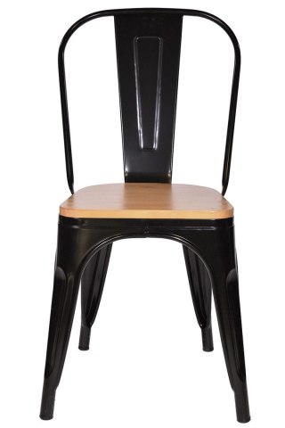 Lugano Krzesło metalowe loft CORSICA NERO PINE