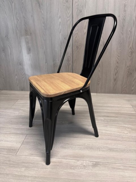 Lugano Krzesło metalowe loft CORSICA NERO PINE