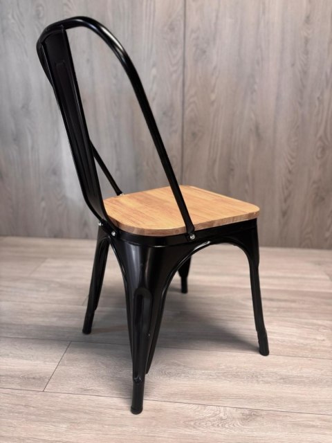Lugano Krzesło metalowe loft CORSICA NERO PINE