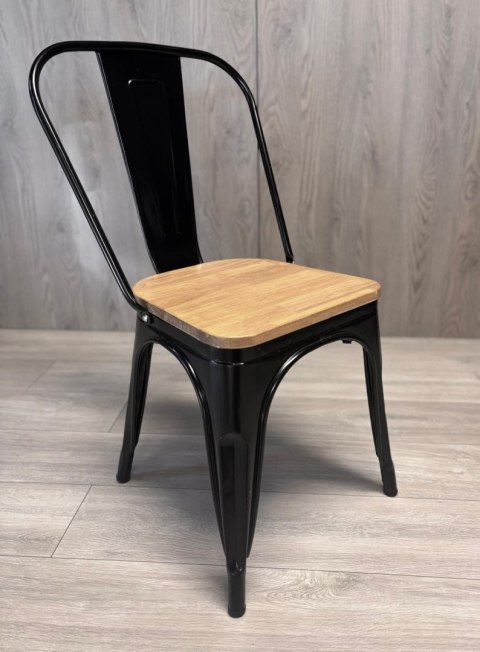 Lugano Krzesło metalowe loft CORSICA NERO PINE
