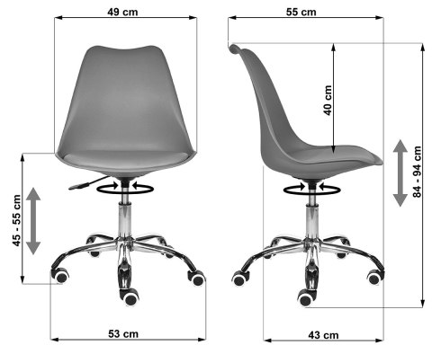 Lugano Krzesło obrotowe MONZA OFFICE BLACK PU