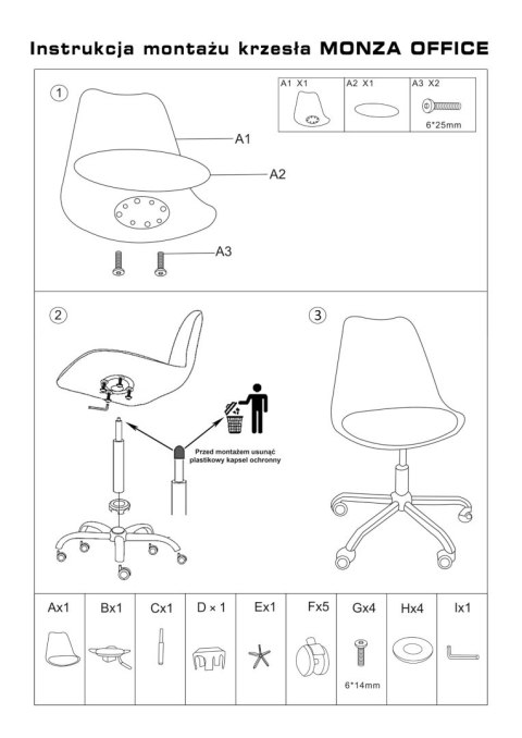 Lugano Krzesło obrotowe MONZA OFFICE BLACK PU