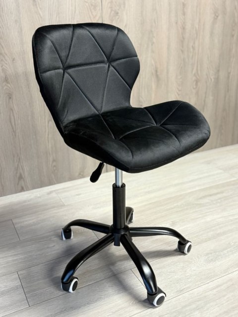 Lugano Krzesło obrotowe VASTO OFFICE VELVET BLACK SMOKE