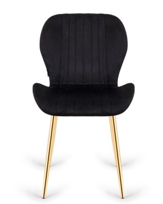 Lugano Krzesło tapicerowane MONTI VELVET BLACK GOLD