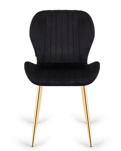 Lugano Krzesło tapicerowane MONTI VELVET BLACK GOLD