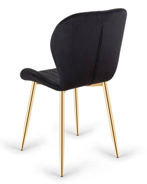 Lugano Krzesło tapicerowane MONTI VELVET BLACK GOLD