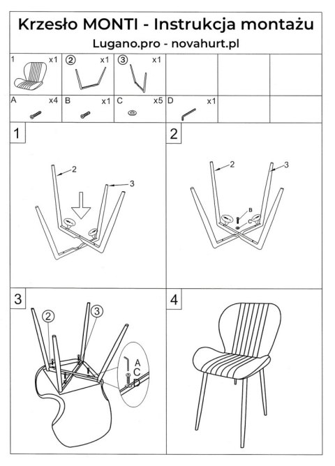 Lugano Krzesło tapicerowane MONTI VELVET SAND