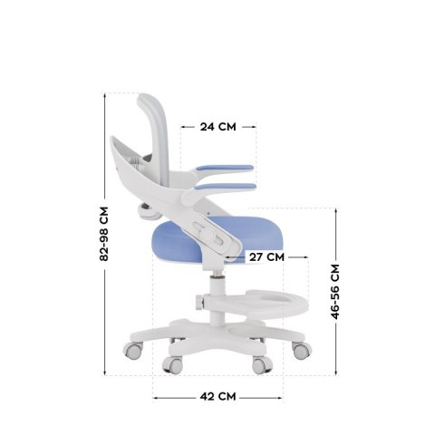 Fotel do biurka dla dziecka Junior 4.3 Blue-grey
