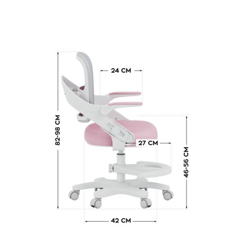 Fotel do biurka dla dziecka Junior 4.3 Pink-grey