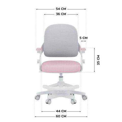 Fotel do biurka dla dziecka Junior 4.3 Pink-grey