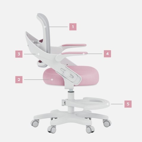 Fotel do biurka dla dziecka Junior 4.3 Pink-grey