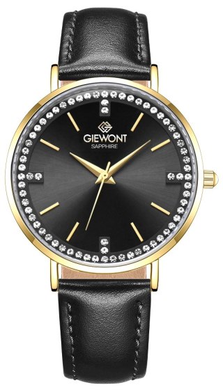 Giewont Zegarek Damski Giewont Sapphire Złoto Czarny GW5390-A4