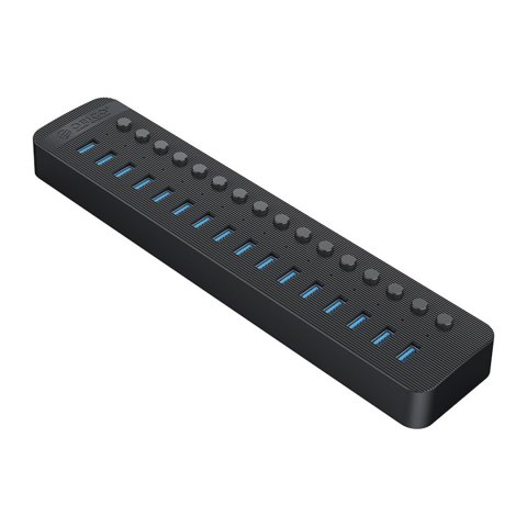 Hub CT2U3-16AB z włącznikami 16x USB-A - czarny