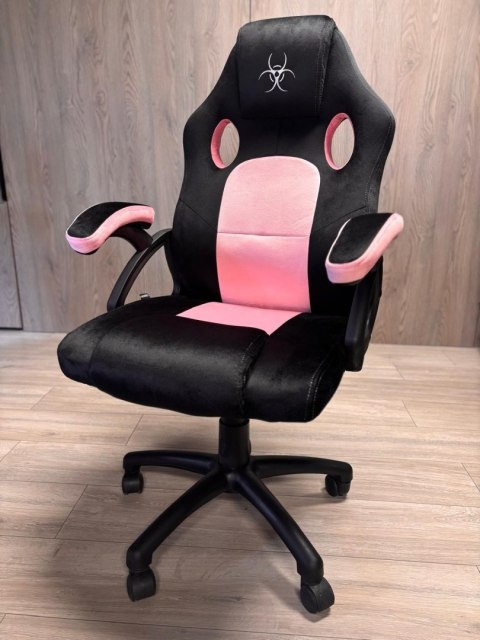 Lugano Fotel obrotowy do biurka CARRERA M ALCANTARA BLACK + PINK