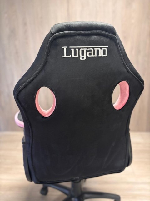 Lugano Fotel obrotowy do biurka CARRERA M ALCANTARA BLACK + PINK