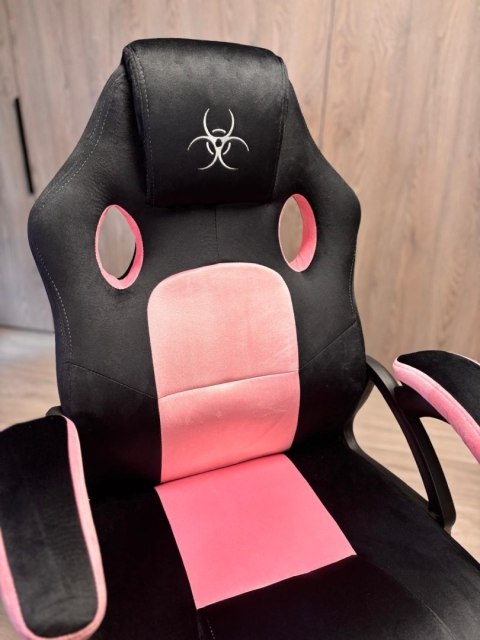 Lugano Fotel obrotowy do biurka CARRERA M ALCANTARA BLACK + PINK
