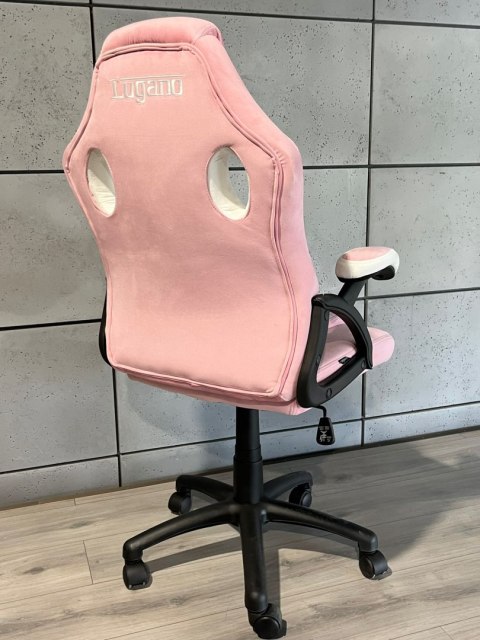 Lugano Fotel obrotowy do biurka CARRERA M ALCANTARA PINK FROST