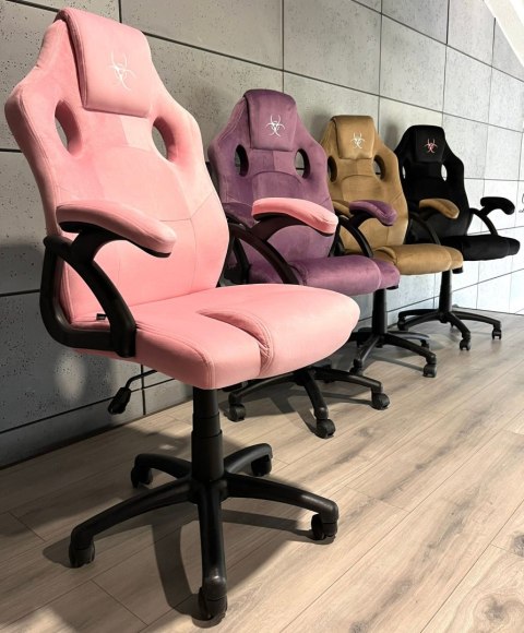 Lugano Fotel obrotowy do biurka CARRERA M ALCANTARA PINK