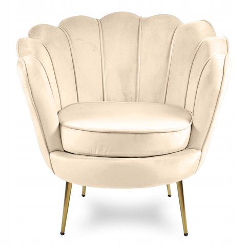 Lugano Krzesło Fotel Muszla Lugano DONNA VELVET BEIGE