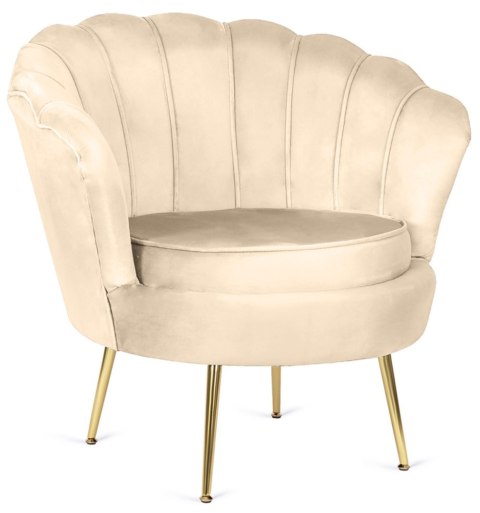 Lugano Krzesło Fotel Muszla Lugano DONNA VELVET BEIGE
