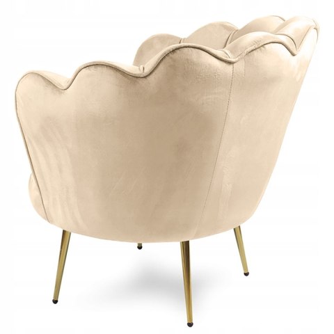 Lugano Krzesło Fotel Muszla Lugano DONNA VELVET BEIGE