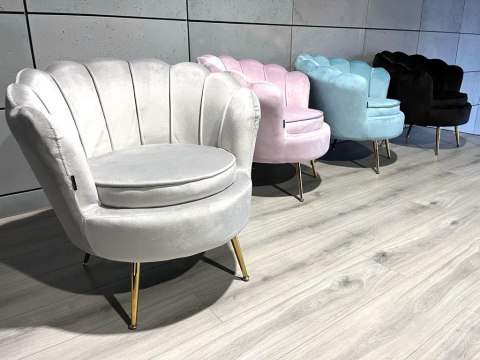 Lugano Krzesło Fotel Muszla Lugano DONNA VELVET GREY