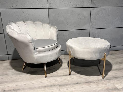 Lugano Krzesło Fotel Muszla Lugano DONNA VELVET GREY