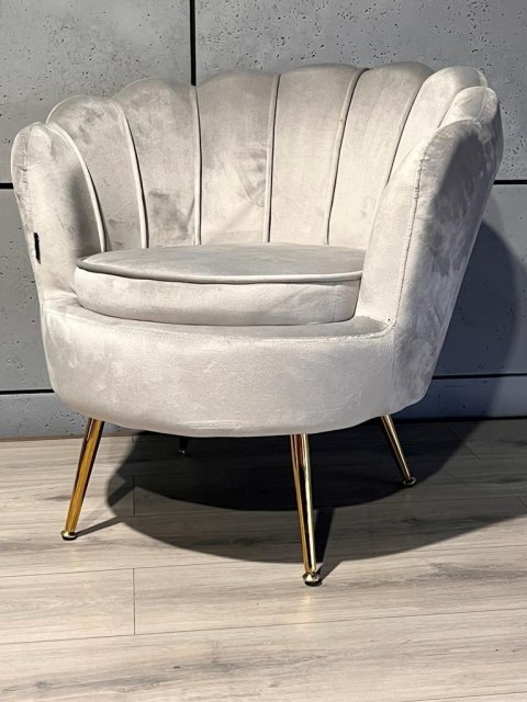 Lugano Krzesło Fotel Muszla Lugano DONNA VELVET GREY