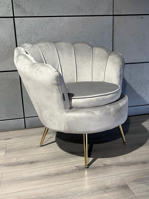 Lugano Krzesło Fotel Muszla Lugano DONNA VELVET GREY