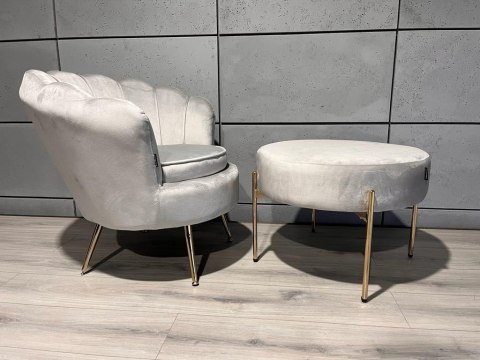 Lugano Krzesło Fotel Muszla Lugano DONNA VELVET GREY