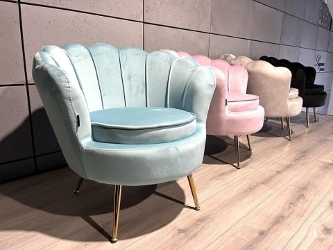 Lugano Krzesło Fotel Muszla Lugano DONNA VELVET MINT