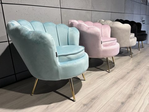 Lugano Krzesło Fotel Muszla Lugano DONNA VELVET MINT