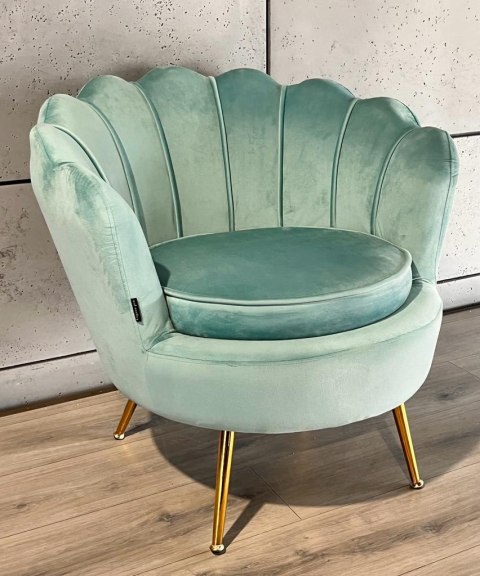 Lugano Krzesło Fotel Muszla Lugano DONNA VELVET MINT