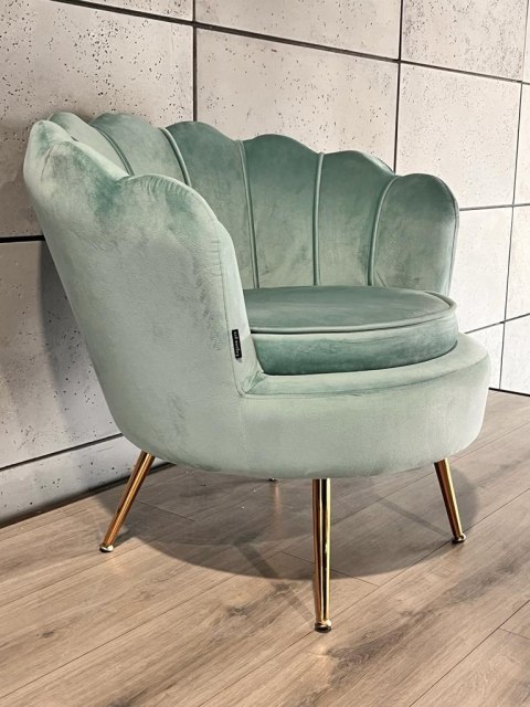 Lugano Krzesło Fotel Muszla Lugano DONNA VELVET MINT