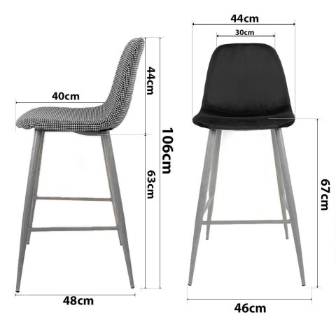 Lugano Krzesło barowe AVA BORGO BAR VELVET NICE hoker