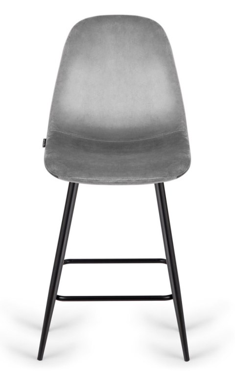 Lugano Krzesło barowe AVA GREY VELVET hoker BAR
