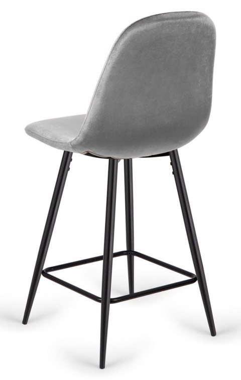 Lugano Krzesło barowe AVA GREY VELVET hoker BAR
