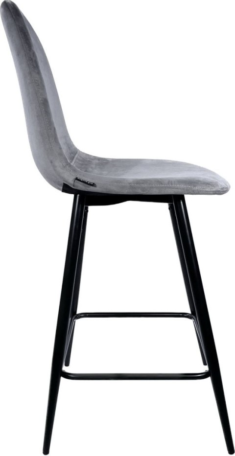 Lugano Krzesło barowe AVA GREY VELVET hoker BAR