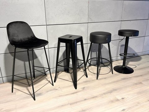 Lugano Krzesło barowe AVA GREY VELVET hoker BAR