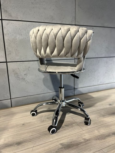 Lugano Krzesło obrotowe warkocz TRECCIA OFFICE GREY VELVET