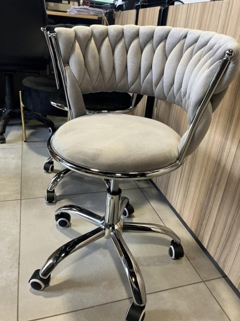 Lugano Krzesło obrotowe warkocz TRECCIA OFFICE GREY VELVET