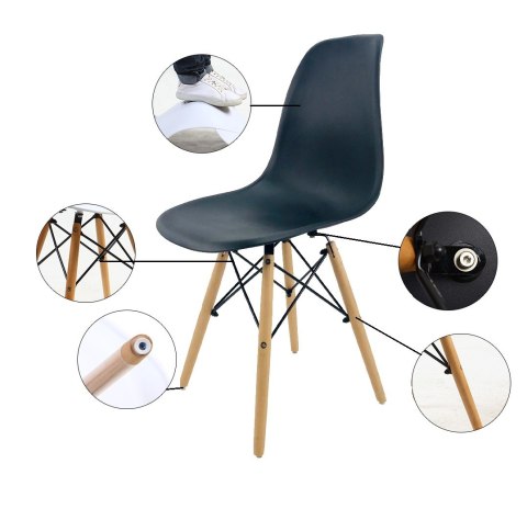 Lugano Krzesło skandynawskie IMPERIA BIANCO SMOKE OUTLET