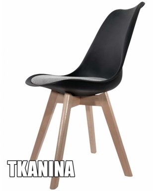 Lugano Krzesło skandynawskie MONZA BLACK - Grey Fabric II