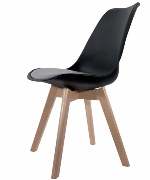 Lugano Krzesło skandynawskie MONZA BLACK - Grey PU