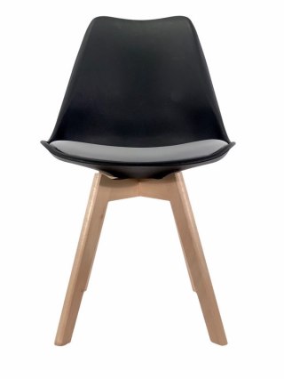 Lugano Krzesło skandynawskie MONZA BLACK - Grey PU