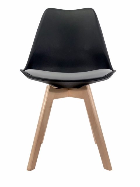 Lugano Krzesło skandynawskie MONZA BLACK - Grey PU