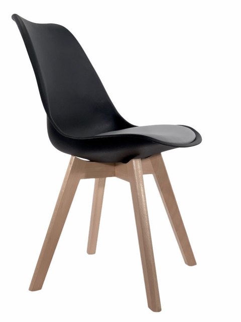 Lugano Krzesło skandynawskie MONZA BLACK - Grey PU