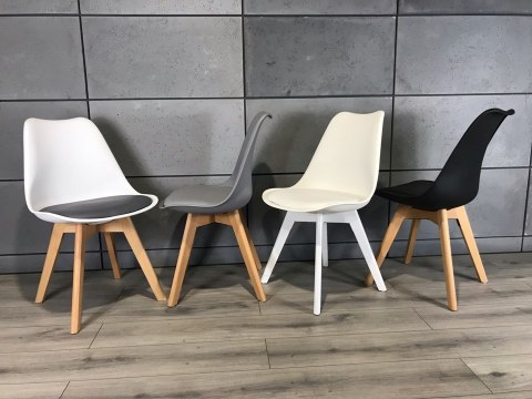 Lugano Krzesło skandynawskie MONZA BLACK - Grey PU