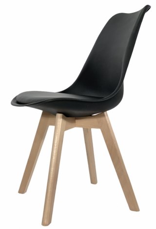 Lugano Krzesło skandynawskie MONZA BLACK PU