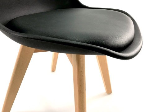 Lugano Krzesło skandynawskie MONZA BLACK PU